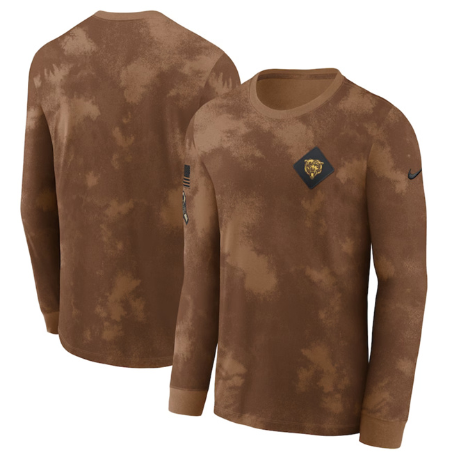 Men's Chicago Bears Brown 2023 Salute To Service Long Sleeve T-Shirt